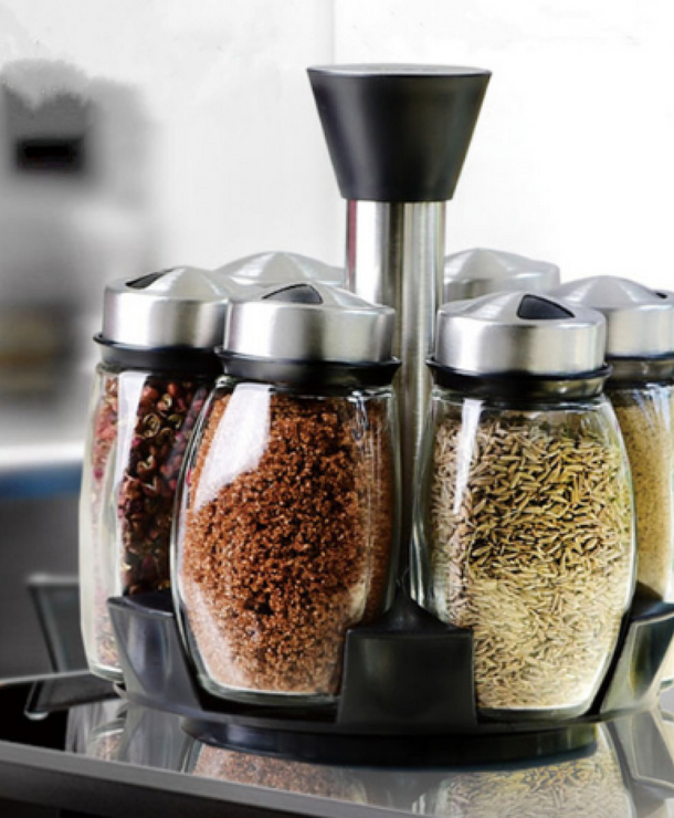 7-Piece Glass Spice Rack Set